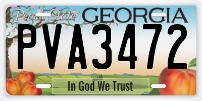 GA license plate PVA3472