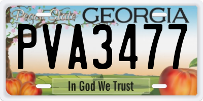 GA license plate PVA3477