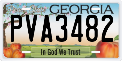 GA license plate PVA3482