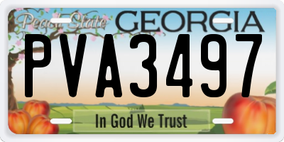 GA license plate PVA3497