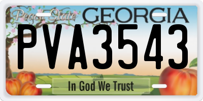 GA license plate PVA3543