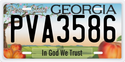 GA license plate PVA3586