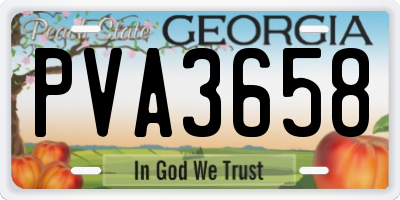 GA license plate PVA3658
