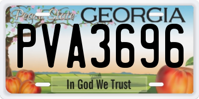 GA license plate PVA3696