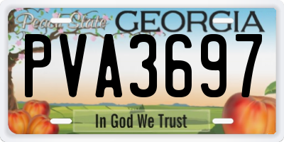 GA license plate PVA3697