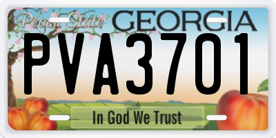 GA license plate PVA3701
