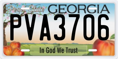 GA license plate PVA3706