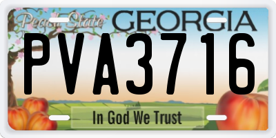 GA license plate PVA3716