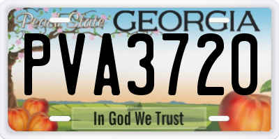 GA license plate PVA3720