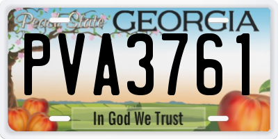 GA license plate PVA3761