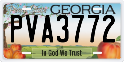GA license plate PVA3772