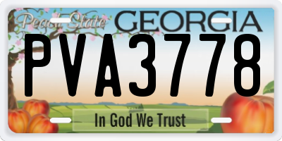 GA license plate PVA3778