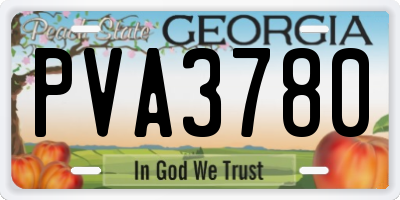 GA license plate PVA3780