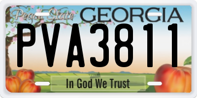 GA license plate PVA3811