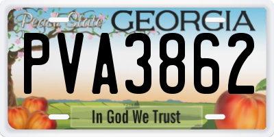 GA license plate PVA3862