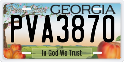 GA license plate PVA3870