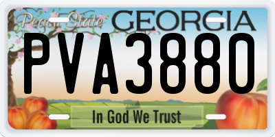 GA license plate PVA3880