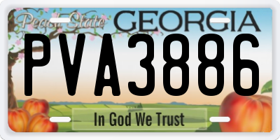 GA license plate PVA3886