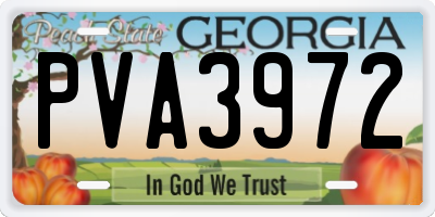 GA license plate PVA3972