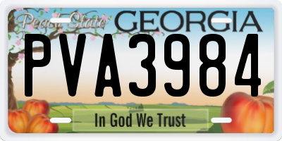 GA license plate PVA3984