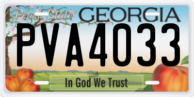 GA license plate PVA4033