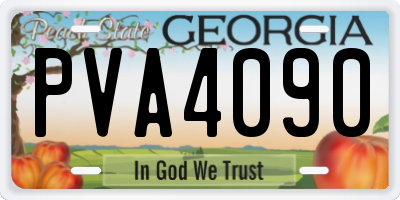 GA license plate PVA4090