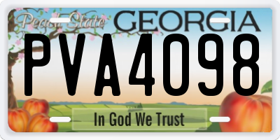 GA license plate PVA4098