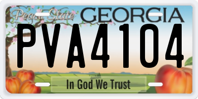 GA license plate PVA4104