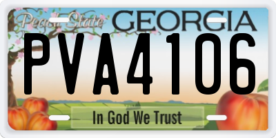 GA license plate PVA4106