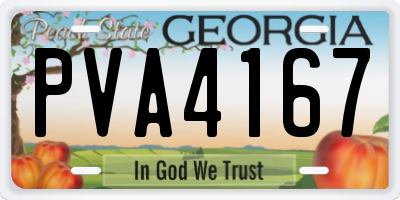 GA license plate PVA4167