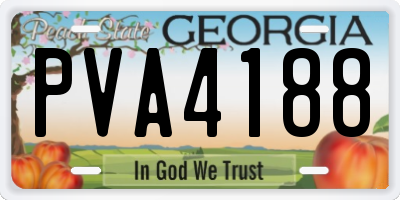 GA license plate PVA4188
