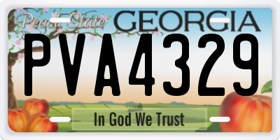 GA license plate PVA4329