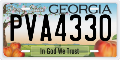 GA license plate PVA4330