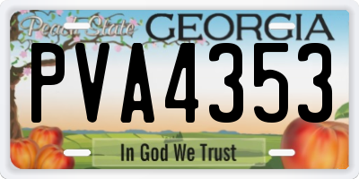 GA license plate PVA4353
