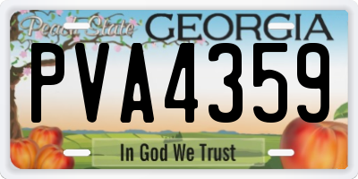 GA license plate PVA4359