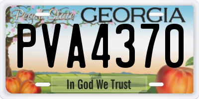GA license plate PVA4370