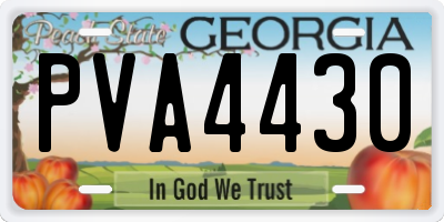 GA license plate PVA4430