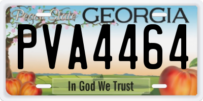 GA license plate PVA4464