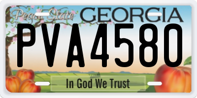 GA license plate PVA4580