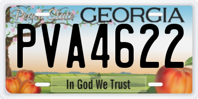 GA license plate PVA4622