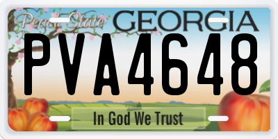 GA license plate PVA4648