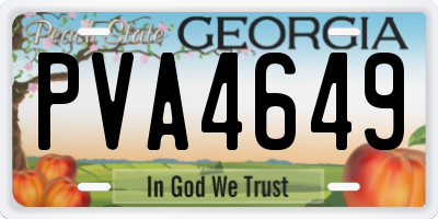 GA license plate PVA4649