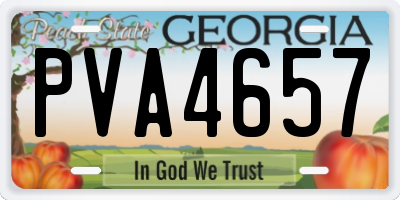 GA license plate PVA4657
