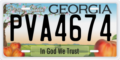 GA license plate PVA4674