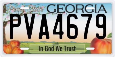 GA license plate PVA4679