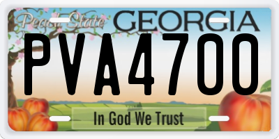 GA license plate PVA4700