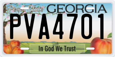 GA license plate PVA4701
