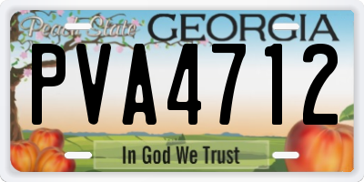 GA license plate PVA4712