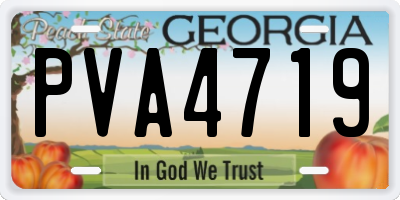 GA license plate PVA4719