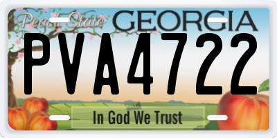 GA license plate PVA4722